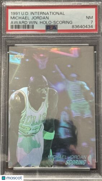 1991 Upper Deck International Michael Jordan Scoring Hologram PSA 7 Bulls GOAT