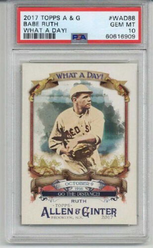2017 TOPPS ALLEN & GINTER WHAT A DAY! BABE RUTH CARD YANKEES PSA 10 SP