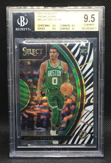 2017-18 Jayson Tatum Select Concourse Zebra SSP Rookie BGS 9.5 True Gem Plus