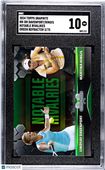 2024 Topps Graphite Hingis Davenport #NR-DH Notable Rivalries Green Refractor SGC 10