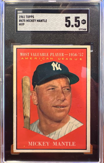 1961 Topps Mickey Mantle MVP SGC 5.5