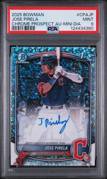 2025 Bowman Chrome Prospect Autographs Mini Diamond Jose Pirela #CPAJP /100 PSA 9