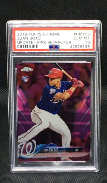 2018 Juan Soto Topps Chrome Update - Pink Refractor Rookie PSA 10 