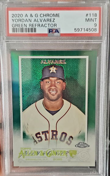 2020 Topps Allen & Ginter Chrome Yordan Alvarez Green 14/99