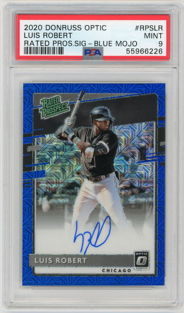 LUIS ROBERT 2020 Donruss Optic Blue Mojo Autograph Rc #32/99 PSA 9