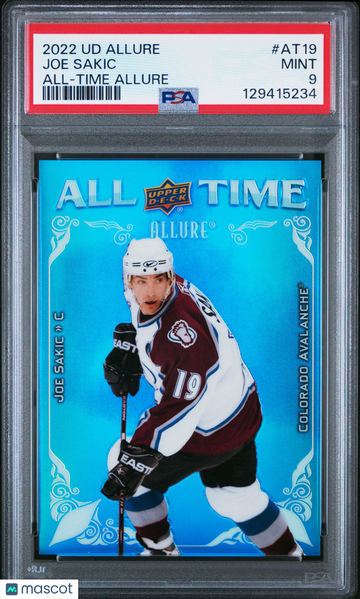 2022 Upper Deck Allure All-Time Allure Joe Sakic #AT19 PSA 9