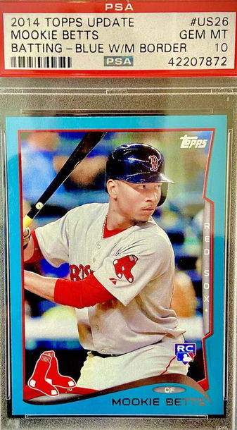 2014 Topps Update Mookie Betts Walmart Blue RC PSA 10 POP 46