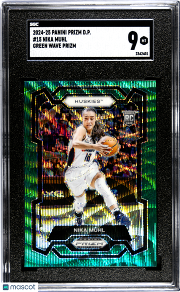 2024 Panini Prizm D.P. Nika Muhl #15 Green Wave SGC 9