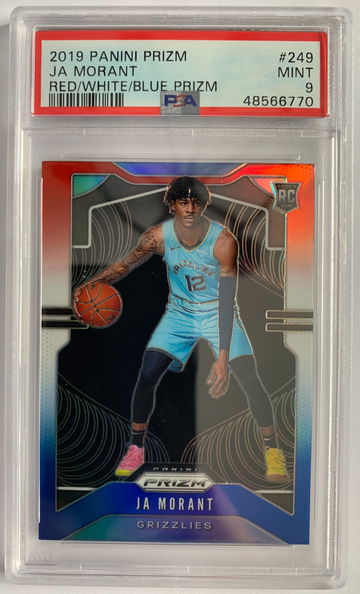 2019 Panini Prizm Ja Morant Red/White/Blue Prizm PSA 9 Mint