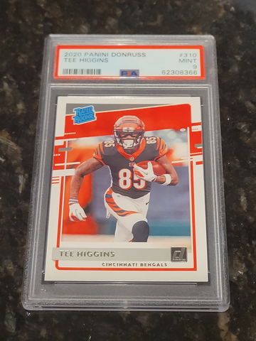 2020 Donruss Rated Rookie Tee Higgins RC #310 Cincinnati Bengals PSA 9 MINT