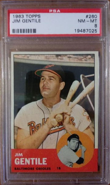 1963 Topps #260 Jim Gentile PSA 8