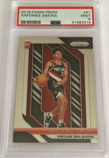 2018 Panini Prizm Anfernee Simons PSA 9