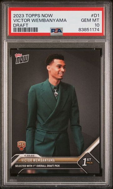 2023 TOPPS NOW VICTOR WEMBANYAMA #D1 ROOKIE DRAFT NIGHT RC PSA 10!