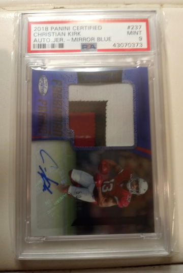 2018 Certified Christian Kirk 50/50 JSY Auto PSA 9