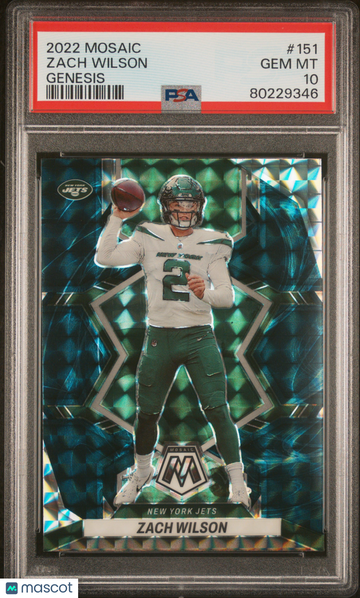 2022 Panini Mosaic Zach Wilson #151 Genesis Rookie PSA 10