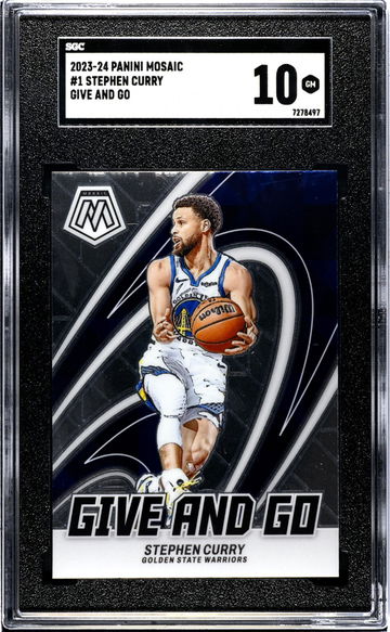 2023-24 Panini Mosaic #1 Stephen Curry Give And Go SGC 10