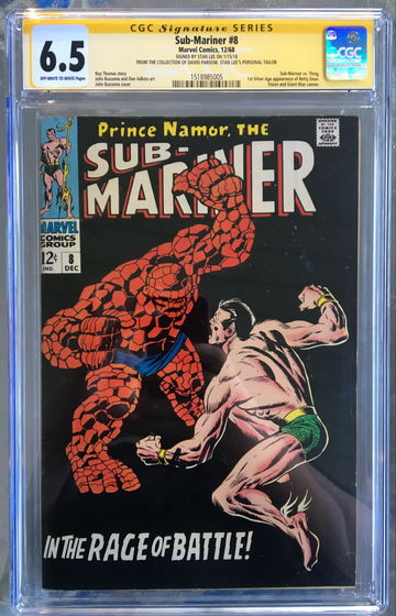 Sub-Mariner #8 (1968) CGC 6.5 -- O/w to white; Stan Lee Signature Series (SS)