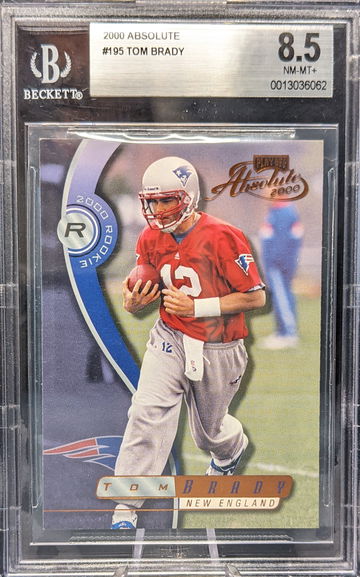 2000 playoff absolute Tom Brady #195 rookie card RC /3000 bgs 8.5