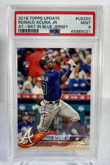 2018 Topps Ronald Acuna Bat Up Rookie PSA 9