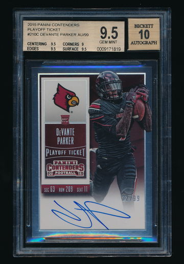 Devante Parker 2015 Contenders Playoff Ticket Variation #22/99 BGS 9.5/10 POP 2