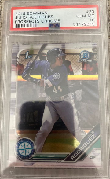 2019 bowman chrome Julio Rodriguez PSA 10 gem mint 