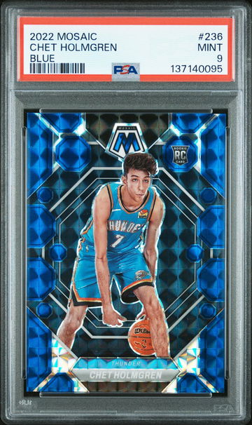 2022 Panini Mosaic Mosaic Blue Chet Holmgren #236 /199 /99 PSA 9