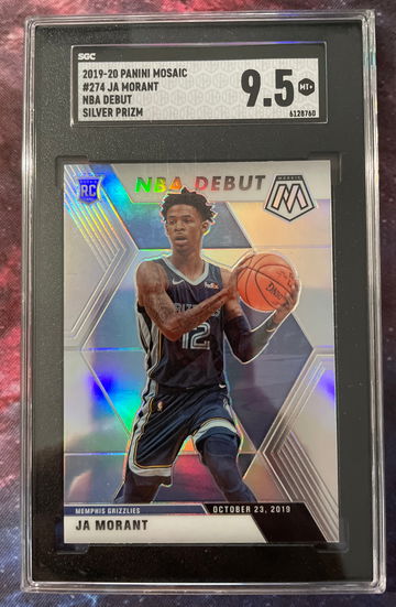 2019-20 Panini Mosaic #274 Ja Morant NBA DEBUT Silver Prizm