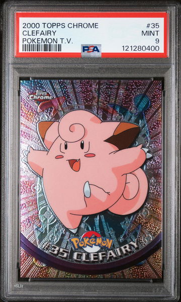 2000 Topps Chrome #35 Clefairy Pokemon T.V. PSA 9
