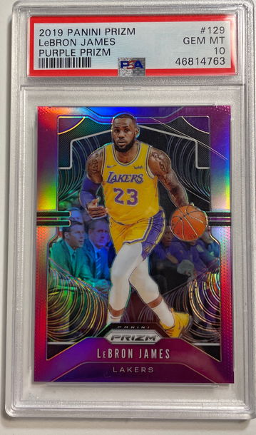 2019 Panini Prizm Lebron James Purple Prizm /75 PSA 10