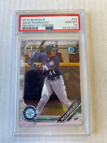 JULIO RODRIGUEZ 2019 BOWMAN CHROME 1ST PSA 10!!