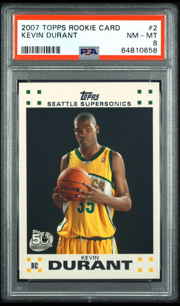 2007 Topps Kevin Durant #2 PSA 8