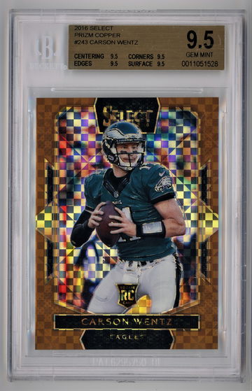2016 Select Prizm Copper /49 Carson Wentz BGS 9.5