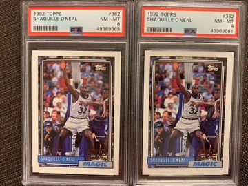 Psa 8 1992 Topps Shaquille O’Neal x 2
