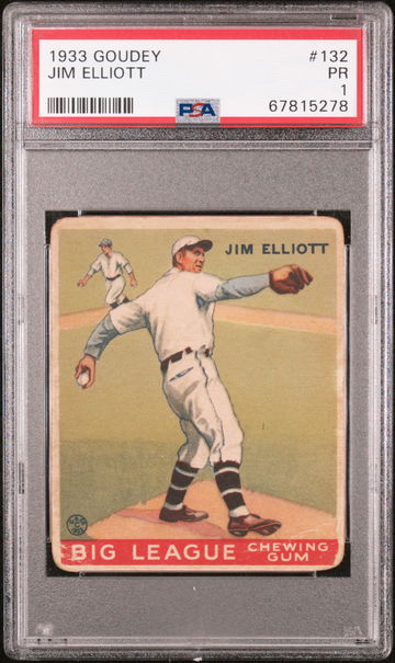 1933 Goudey Jim “Jumbo” Elliott PSA 1