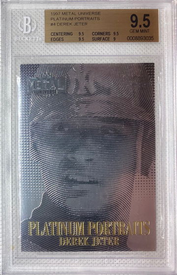 1997 Metal Universe Platinum Portraits Derek Jeter BGS 9.5 Gem Mint Pop (8) 