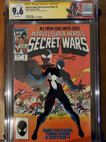 Secret Wars #8 Signed and Sketch Jim Shooter CGC 9.6