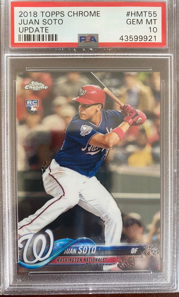 JUAN SOTO 2018 TOPPS CHROME UPDATE PSA 10 RC GEM MINT