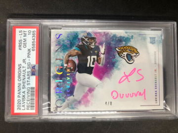 LAVISKA SHENAULT JR. 2020 Panini Origins #RSS-LS  Rookie Pink Auto #4/8 PSA 10