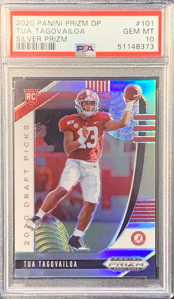 2020 Prizm Draft Picks Tua Tagovailoa Silver Prizm PSA 10