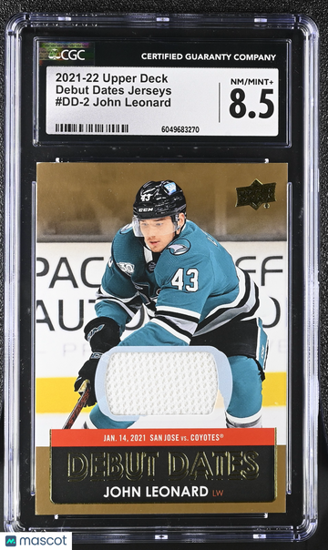 2021-22 Upper Deck John Leonard #DD-2 Debut Dates Jerseys CGC 8.5