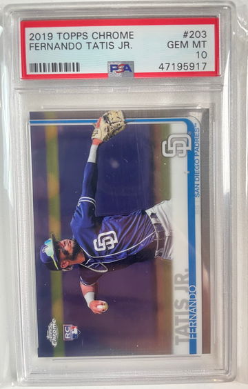 2019 topps chrome Fernando Tatis jr rookie psa 10 203