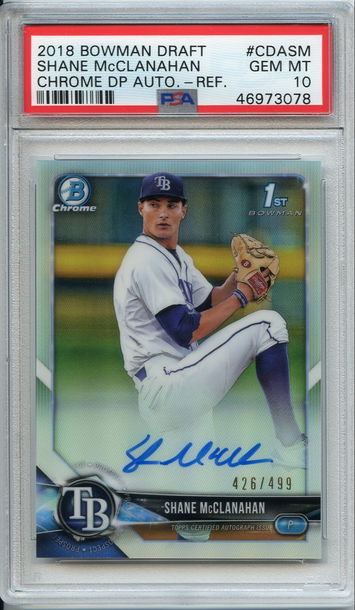 Shane McClanahan Bowman Chrome Draft Refractor Auto PSA 10 NEP