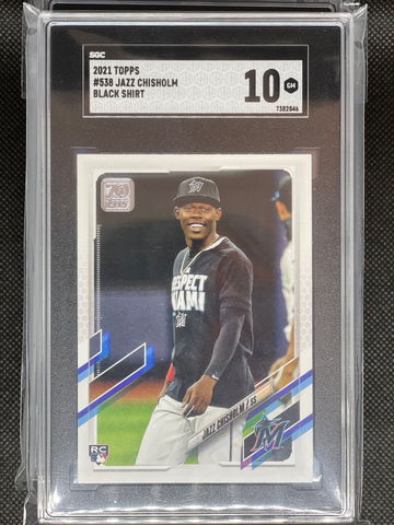 SGC 10 Jazz Chisholm 2021 Topps Black Shirt SP RC Marlins