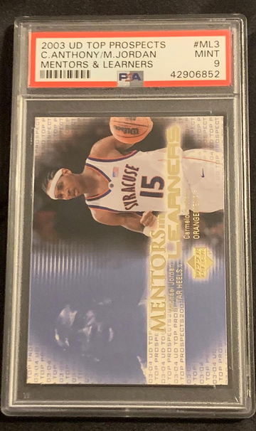 2003 UD Prospects Carmelo Anthony / Michael Jordan PSA 9