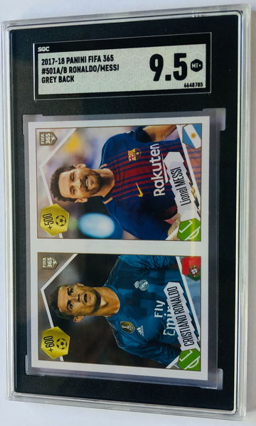 2017 Panini FIFA 365 Sticker 501 Cristiano Ronaldo/Lionel Messi *RARE* SGC 9.5 Soccer World Cup