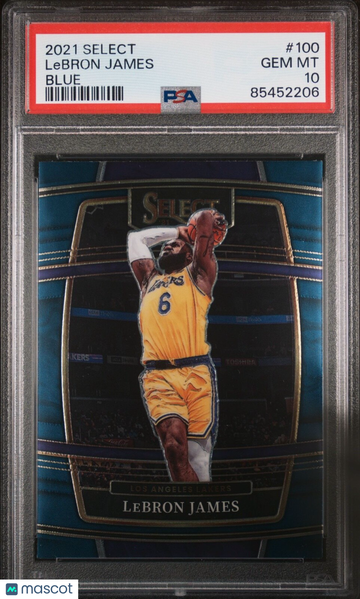 2021 Panini Select LeBron James #100 Blue PSA 10