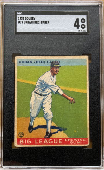1933 Goudey Urban Red Faber SGC 4