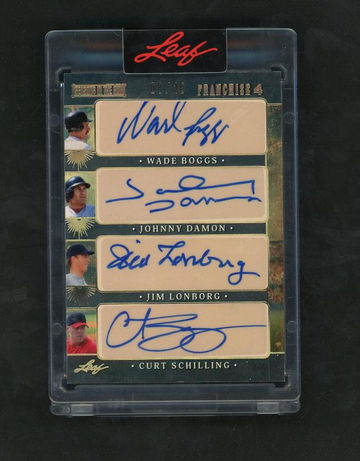 2023 Leaf Wade Boggs Johnny Damon Jim Lonborg Curt Schilling Franchise /10 Auto