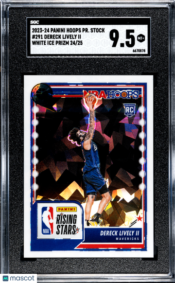2023 Panini Hoops Premium Stock Dereck Lively II #291 White Ice Prizm SGC 9.5