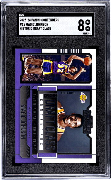 2023-24 Panini Contenders #15 Magic Johnson Historic Draft Class SGC 8